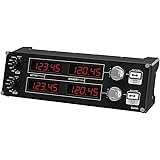 Logitech G Saitek Pro Flight Radio Panel, Radioschalttafel für Flug Simulatoren, 4 Separate LED-Anzeigen mit Reglern, USB-Anschluss, Modular und Anpassbar, PC - schwarz