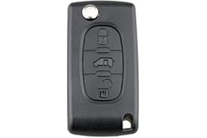 HooRLZ Coque Clé CE0536 Compatible pour Peugeot Partner 107 207 307 407 208 308, Citroen C2 C3 C4 C5 Berlingo Picasso, Boitier Clé Peugeot Partner, TéLéCommande Citroen, Clef Berlingo - 3 Boutons