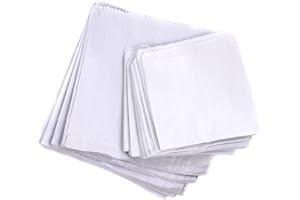QTPACK 100 12" x 12" White Sulphite Strung Paper Bags | Takeaway Lunch Fruit Bakery Food | Recyclable Bio Degradable