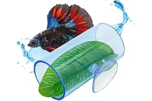 DONGKER Tunnel per Pesci Betta, Giocattoli Tubo Nascondiglio per Betta in Acrilico Design Cavo per Piccoli Pesci, Gamberetti, Guppies