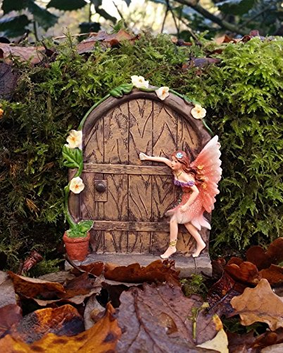 Set of 2 Sparkle Fairy Door Garden Home Ornament - 3