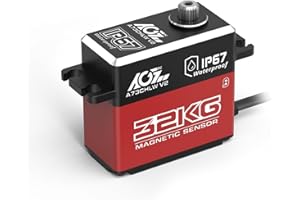 AGFRC 32KG IP67-Waterproof RC-Servo High-Torque - Full Metal Gear Coreless Steering Servo for 1/10 RC Car Boat Crawler, Control Angle 180° (A73CHLW V2)