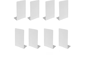 Deefongo Metall-Buchstützen,Langlebige Buchstützen mit Rutschfesten Gummiauflagen (Weiße, 20cm*14cm-8)