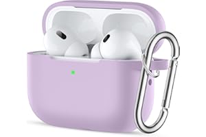 Easuny Hülle für AirPods Pro 2 Schutzhülle 2022, Weiches Silikon Stoßfeste Schutzhülle Kompatibel für Apple AirPods Pro 2. Generation Case, mit Karabiner [Front-LED Sichtbar] - Lavendel