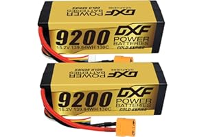 DXF High Voltage 4S 9200mAh 15,2V 130C Batteria Lipo ad Alta Capacità Hardcase con XT90 Spina per 1:8 Scala RC Auto, Multi-Rotore RC Aeroplano, RC Elicottero, RC Barca(2PCS)