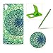 Produktbild Sony Xperia Z5 Hülle Silikon Schutzhülle Tasche Case,Sony Xperia Z5 Weiches Silikon TPU Gel Bumper Case Etui Schale Cover Skin,Herzzer Modisch Hochwertig Ultra Dünn Slim Thin Bunt Handytasche Mit [Grüne Blütenblätter Muster] Guter Schutz Kratzfest Flexibel Leicht Gummi Rubber Jelly Soft Protective Stabil Handyhülle Schutztasche Back Cover Case Shell für Sony Xperia Z5 + 1 x Frei Grün Handy Halterung Ständer + 1 x Frei Grün Touch Pen Stift Stylus