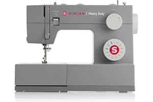 Singer Heavy Duty 4411 Nähmaschine Mechanisch - 4 Schritt-Knopfloch, 11 Stichprogramme, Metallrahmen, Verstärkungsplatte aus Stahl, Schnellnähen,Freier Arm, Nähmaschine Profi