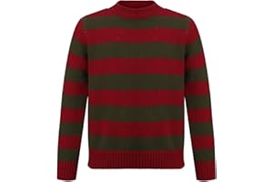 NUWIND Bambini Freddy Krueger Maglione a righe rosse e verde Maglione a maglia Nightmare on Elm Street Unisex Cosplay Costume in maschera Halloween Carnevale