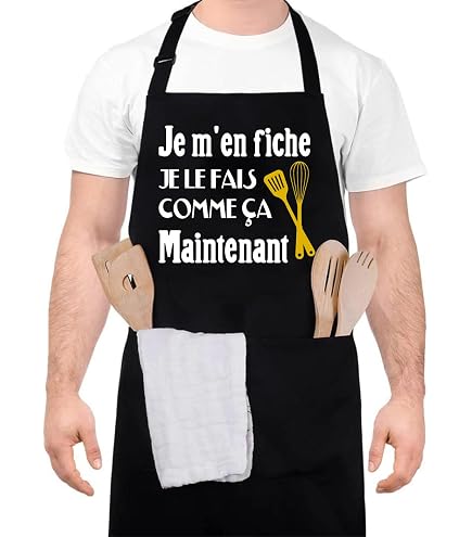 Amorar Tablier De Cuisine Adulte Manches Longues Étanche - Tablier Résistant à L'Huile Et à L'Eau Avec Poches Pour Barbecue Et Cuisine