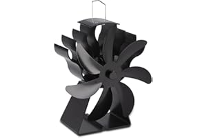 BUICXJKZ Log Burner Fan - 7 Blade Wood Stove Fan, Energy Saving(Triangular Trapezoidal Base) For Fireplace