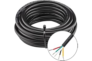 URCIANOW Cavo 5 Poli 0,3mm² Filo Elettrico a 5 Fili 5 Metri 5 Conduttori Cavo UL2464 Filo 5 Poli di Rame Stagnato 22AWG Nero Rivestito in PVC per Elettrodomestici da Cucina
