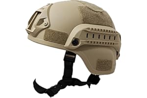 CUCUFA Casque Tactique, Casque Rapide Airsoft, Casque Militaire de Type PJ, Casque de Paintball, Casque de Bosse de Protection NVG Mount A réglable pour Chasse - 22.05-23.62 Pouces