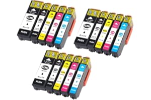 JHAAN 33 XL kartridże do drukarki o dużej wydajności, kompatybilne z Epson 33 33XL, wielopak (zestaw 15 sztuk), do Expression Premium XP-540, XP-530, XP-830, XP-7100, XP-900, XP-640, XP-630, XP-635, XP-645