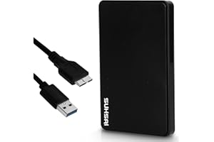SUHSAI 500GB External Hard drive USB 3.0, 2.5" Portable External Hdd, Hard disk, Ultra Slim Storage and Backup Drive, USB Hard drive Compatible with Gaming Console, PC, Mac,Laptop, Desktop (Black)