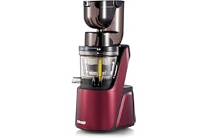 ‎BIO CHEF BioChef Quantum Whole Slow Entsafter – breiter Mund langsamer Saftpresse für ganze Obst und Gemüse, Saftpresse mit kommerzieller Motor & 4 Saftsieb, 37 U/min für maximale Nährstoffe burgunderfarben