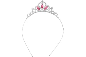 MAKLOEE Crown Headband, Tiaras for Girls Tiara Headband Pink Rhinestone Princess Tiara Crown Tiara Head Crown Bride Wedding Crowns Rhinestone Queen Tiaras Hair Accessories for Girls