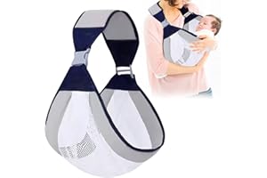 Newtic Baby Tragetuch, Multifunktionale Babytrage, Verstellbare, Weich und elastisch, Netzstoff Tragetasche Baby, für Neugeborene, grau (A)