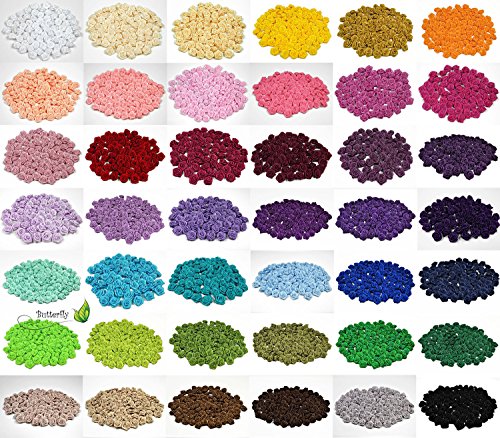 20 Stück Satinrosen 2cm ( weiß 029 ) // Rosenköpfen Satin Rosen Stoff Streudeko Tischdeko 20mm - 2