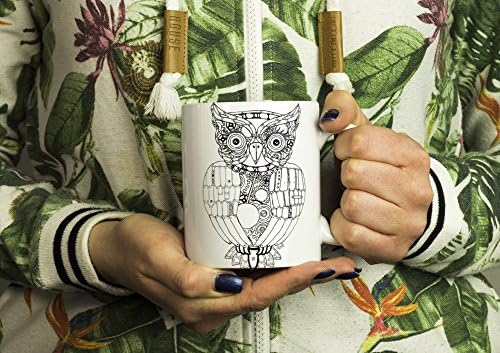 Robot Owl Mug by Menagerie Of Mayhem | Steampunk Bird Machine Owls Mechanical Owlette Coffee Tea Lover