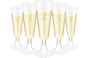 Sitayakuma Coupe de Champagne, 25 Pièces Flute Champagne Plastique Reutilisable, Gobelet Verre a Biere Vin Cocktail pour Fêtes De Douche D'anniversaire Mariage Jardin - 150ml