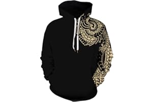 EUDOLAH Damen Kaputzenpullover mit Tasche Herbst Winter 3D Druck Textildruck Hoodie mit Kapuze