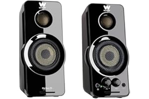 Woxter Big Bass 95 - Altavoces Multimedia Estéreo, 20W, Potentes, conexión 3,5mm, Botones y conexiones AUX y CASCOS en parte 