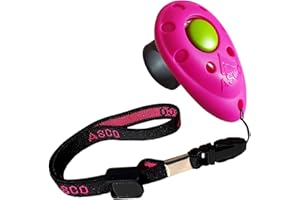 ASCO Clicker de Dedo prémium Cinta elástica para la Mano para Entrenamiento con clicker, clicker Profesional para Perros, Gatos y Caballos, adiestramiento de Perros con clicker, Rosa AC08FA