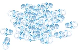 50pcs Mini Sucettes Décorations pour Baptême Douche de Bébé (Bleu)