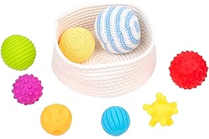 Adena Montessori 8er Set-Baby Spielzeug mit verschiedenen Texturen & Farben–Sensorik Bälle für Babys ab 6 Monate–Fühlbälle zur Förderung von Motorik & Sinneswahrnehmung–Geschenk für Mädchen & Jungen