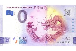 2 EURO COMMEMORATIVI Billet de 0 Euro France · 2024 Année du Dragon · Souvenir zéro € Note Billet de Banque Billet Touristique