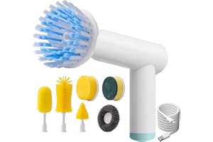 DONGTATA Elettrica Spazzola Elettrica Spazzola di Pulizia Elettrica Spazzola Elettrica Spin Scrubber Cucina Bagno Cleaner Spazzola Elettrica Spazzola di Pulizia Della Bottiglia 7 Teste