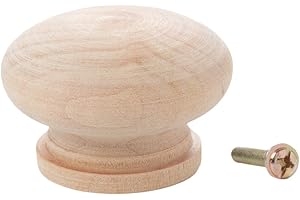 Healifty Schubladenknauf, rund, Holz, unlackiert, Einzelloch, Buche, rund, Möbelgriff, für Kleiderschrank, Kommode, Größe 3, 15 Stück, Synthetisches Material, Bild 1, 3.2 * 4.5cm