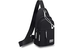 BAOWUABJ Men's Chest Bag, Shoulder Bag, Leisure Sling Bag, Small Rucksack for Men Lightweight Nylon Sling Rucksack Bag, Anti-theft Sling Shoulder Backpack for Hiking, Cycling, Travel, Camping