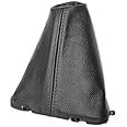 The Tuning-Shop Ltd Compatible with Gear Gaiter + Frame for Land Rover Freelander 2 MK2 LR2 2006-2014 Manual Transmission Real Black Leather Black Stitching