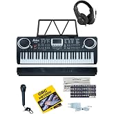 Midex PS-1500BK-H 61-Button Organ Headset for Startup with Notary and Adapter (100 Sounds 100 Rhythms)