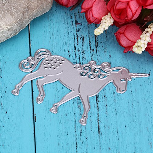 Amazingdeal365 Einhorn Metall Form Schablonen Schneiden DIY Dekor Sammelalbum Karten Buchzeichen Lesezeichen als Geschenk für Freunde Geburtstag Kinder,Kindergarten Hobby Schule Handarbeit Unterricht usw. Ein tolles Geschenk! - 3