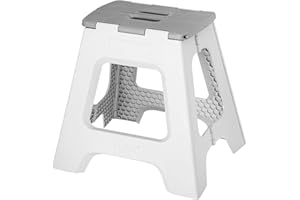 VIGAR Vigar - Sgabello pieghevole compatto, colore: grigio, altezza: 40 cm.