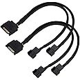 VBESTLIFE 2Pcs/Pack SATA 15Pin to 2 * 4Pin Cooling Fan Adapter Cable 2-Way Converter 22AWG Cable