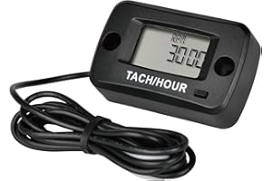 Yooreal Contaore Contagiri Digitale Autoalimentato, Ore di Manutenzione, Impermeabile per Trattorino Generatore Compressore Fuoribordo Motore Jet Ski Motosega Dirt Bike Scooter