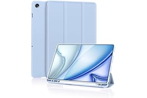 PALKITSEE Case for Samsung Galaxy Tab A9 Plus Tablet Case with Pencil Holder, Slim Smart Protective with Soft TPU Back, Auto Sleep/Wake Cover for Samsung Galaxy Tab A9+ 11 (Sky Blue)