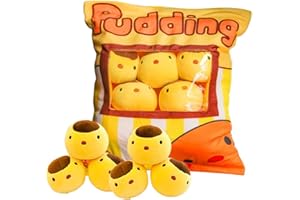 NAIXIN Cute Snack Pillow Stuffed Animal Toys Pudding Decorative Removable Kitty Cat Dolls Creative Toy Gifts for Teens Girls Kids