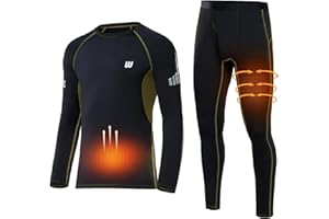 YUTYTH Thermal Underwear Mens Set, Cozy Breathable Long Johns for Men Thermal Warm Base Layer Top and Bottom Set for Winter Skiing Running
