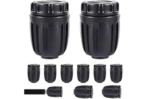 JYNVO 10 Pezzi Raccordi per Irrigazione, Kit di rubinetti per irrigazione da 1/2" per tubi di irrigazione da 16 mm, Tappi Terminali Irrigazione a Goccia per sistema di irrigazione giardino prato, Nero