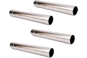 HEIBTENY 4 tubi per canna fumaria da 60 mm di diametro per stufa in acciaio e argento per camino, per stufa a legna, camino, scaldabagno, campeggio (30 cm di lunghezza)