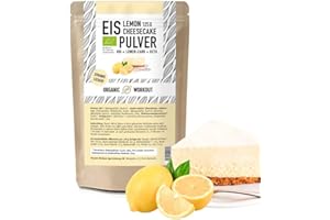 ‎ORGANIC WORKOUT Lower-Carb* Lemon Cheesecake Ice Mix - Creamy Ice Cream Sweetened with Erythritol, Organic, No Added Sugar, Only 2.5 g usable Carbohydrates - Keto without Maltitol - Gluten Free, Organic - Organic