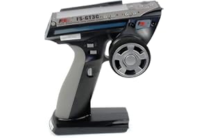 QWINOUT Flysky FS-GT3C 2.4G 3CH Controller Built-in Gyro Transmitter with Receiver for RC Car Boat (Grey)