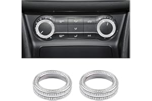 ‎BLINGOOSE BLINGOOSE für Mercedes - Benz Zubehör Glitzer Klimaanlagen Knopfes Abdeckung AC Knopf Aufkleber kompatibel Mercedes CLA CLS GLE GLA GLK GLS SLC C E Klasse Metall 2 Stücke