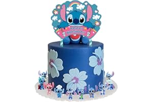 Cake Toppers - APDDHJ 11 pcs Stich Mini Figures Set Decoration Cartoons Birthday Cake Decoration Action Figures for Kids Birthday Cake Decoration Party Supplies