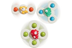 lerrbo 3 PCS Saugnapf Spinner Spielzeug für 1 Jahr Alten Jungen Mädchen|Spinning Top Baby Spielzeug 12 18 Monate|1 2 Jahre Alten Jungen Geburtstag Geschenk