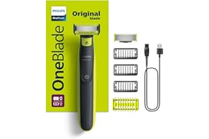 Philips OneBlade Yüz ve Vücut için Hibrit Tıraş Makinesi,Sakal Şekillendirici, Islak/Kuru Kullanım, 3 Kirli Sakal Tarağı, 1 Yedek Bıçak, Vücut Tarağı, Cilt Koruması, Çift Taraflı Bıçak, QP2824/10